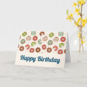 Retro Style Cute Colorful Donut Pattern Kaart (Gele Bloem)