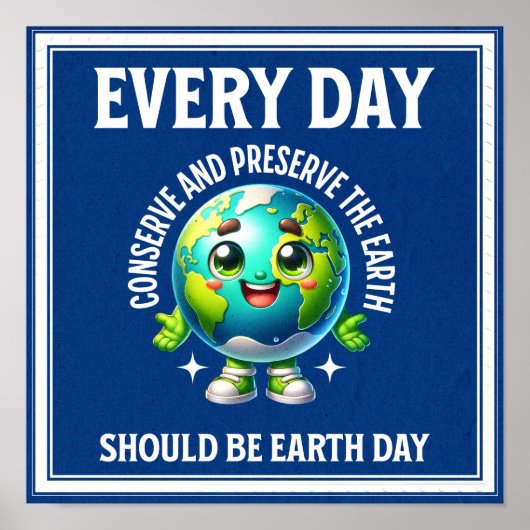 Retro Style Earth Day Poster (Voorkant)
