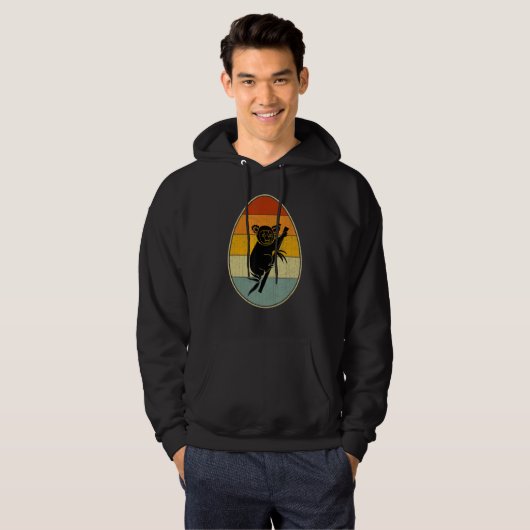 Retro Style Easter Egg Graphic Funny Paasdag Ko Hoodie (Voorkant volledig)