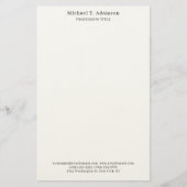 Retro Style Elegant Plain Simple White Briefpapier (Voorkant)