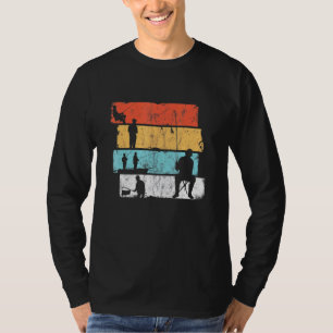 Retro Style Fishermen Vist Rod Lucky Vissen Pa T-shirt