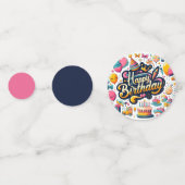 Retro Style Happy Birthday Celebration Confetti (Achterkanten)