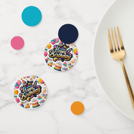 Retro Style Happy Birthday Celebration Confetti (Groep)