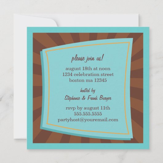 Retro Style Hot Dog Summer BBQ Party - Uitnodiging (Achterkant)