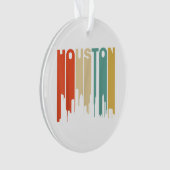 Retro Style Houston Texas Skyline van 1970 Ornament (voorkant)