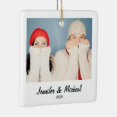 Retro Style Instant Photo Kerstmis Keramisch Ornament (Rechts)