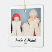 Retro Style Instant Photo Kerstmis Keramisch Ornament (Links)