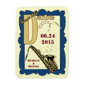 Retro Style Jazz Sla de datum op Magneet (Verticaal)