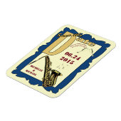 Retro Style Jazz Sla de datum op Magneet (Linkerzijde)