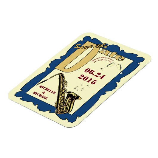 Retro Style Jazz Sla de datum op Magneet (Linkerzijde)