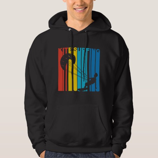 Retro Style Kite Surfing Kite Surfer Hoodie (Voorkant)