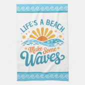 Retro Style Life’s a Beach Customizable Theedoek (Verticaal)