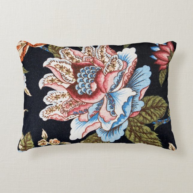 Retro Style Meerkleurig Bloemen Ornament Accent Kussen (Voorkant)