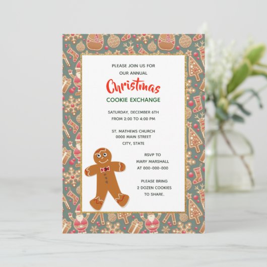 Retro Style met kerstkoekjeswisselaar Kaart (Staand voorkant)