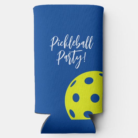 Retro Style Neon Blauw Theme Pickleball Verjaardag (Achterkant)