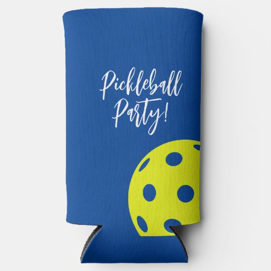 Retro Style Neon Blauw Theme Pickleball Verjaardag (Voorkant)