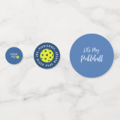 Retro Style Neon Blauw Theme Pickleball Verjaardag Confetti (Achterkanten)