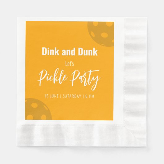 Retro Style Neon Sinaasappel thema Pickleball Verj Servet (Voorkant)