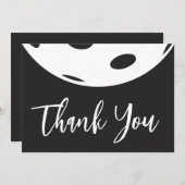 Retro Style Neon Zwart Thema Pickleball Verjaardag Bedankkaart (Voorkant / Achterkant)