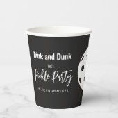 Retro Style Neon Zwart Thema Pickleball Verjaardag Papieren Bekers (Voorkant)