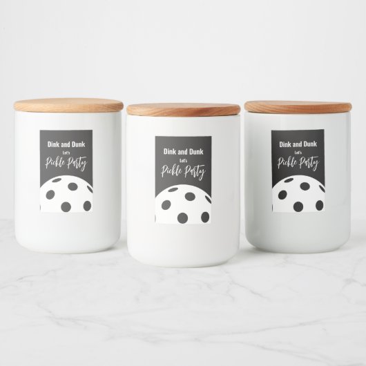 Retro Style Neon Zwart Thema Pickleball Verjaardag Voedselcontainer Etiket (Flessen)