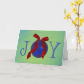 Retro Style Ornament Joie Noël Carte de vacances (Fleur jaune)