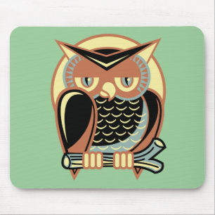 Retro Style Owl Muismat