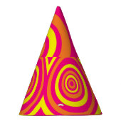 Retro Style Party-Pet met Oranje opgerold geel Feesthoedjes (Rechts)