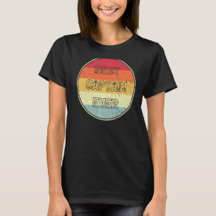 Retro Style Pontoon Boat Beste kapitein ooit T-shirt