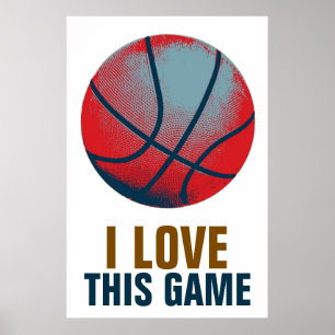 Retro Style Pop Art Basketball Motivatie Poster