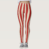 Retro Style Popcorn Stripes Decor Leggings (Voorkant)
