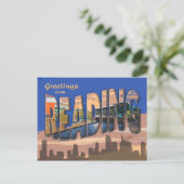 Retro Style Reading Briefkaart (Staand voorkant)