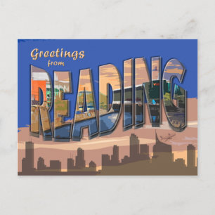 Retro Style Reading Briefkaart