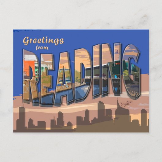 Retro Style Reading Briefkaart (Voorkant)