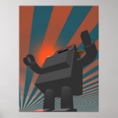 Retro Style Robot 4 Afdrukken Poster (Voorkant)