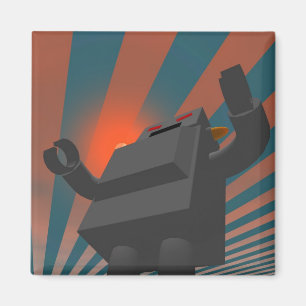 Retro Style Robot 4 Magnet Magneet