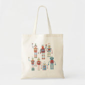 Retro Style Robots Cute 1950 Tote Bag (Voorkant)