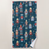 Retro Style Robots van 1950 Strandlaken (Voorkant)