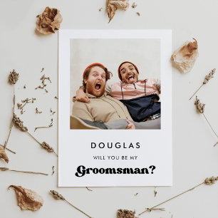 Rétro stylé Serez-vous mon carte photo de toilette