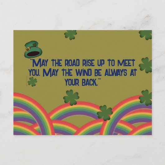 Retro Style St. Patrick's Day Ierse zegeningen Briefkaart (Voorkant)