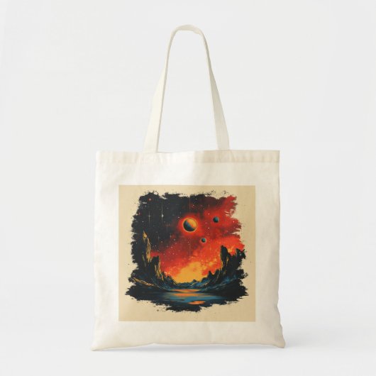 Retro-style sterrenstelsel tote bag (Voorkant)