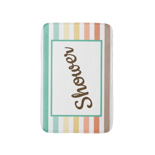 Retro-Style Stripe Pattern Customizable Badmat (Voorkant Verticaal)