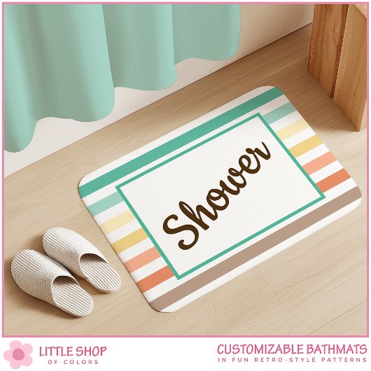 Retro-Style Stripe Pattern Customizable Badmat