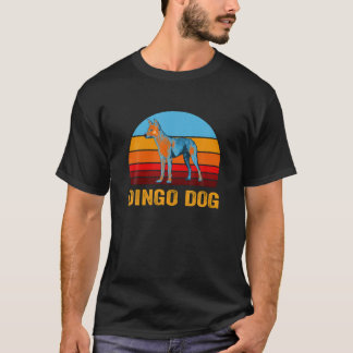 Retro  Style Sunset Dingo Dog T-shirt