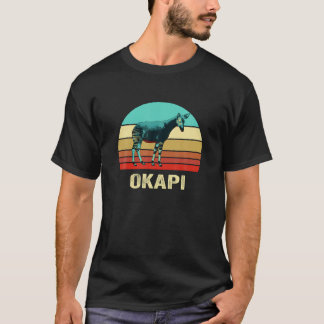  Retro Style Sunset Okapi T Shirt