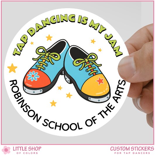 Retro Style Tap Dancing is My Jam Customizable Ronde Sticker