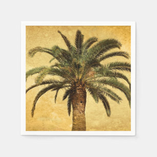 Retro Style Tropical Island  palmboom Servetten