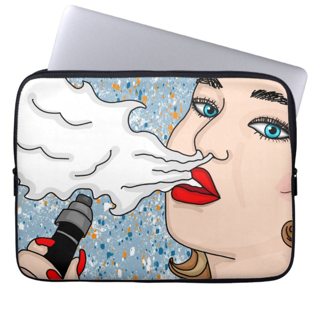Retro Style Vaping Lady Laptop Sleeve (Voorkant)