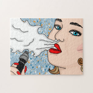 Retro Style Vaping Lady Legpuzzel