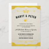 Retro Style Wedding Invitation Template Kaart (Voorkant / Achterkant)